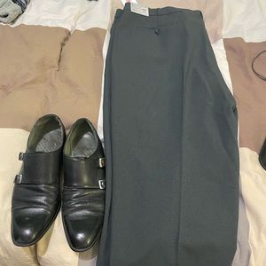 1 pair of  Ferrato dress shoes for men and David tailor collection dress pants